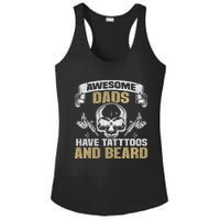 Awesome Dads Have Tattoos and Beards Skull Ladies PosiCharge Competitor Racerback Tank