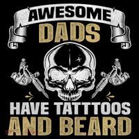 Awesome Dads Have Tattoos and Beards Skull Cooling Performance Long Sleeve Crew