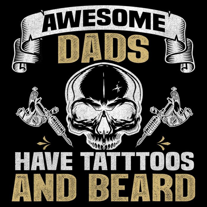 Awesome Dads Have Tattoos and Beards Skull Youth Performance Sprint T-Shirt