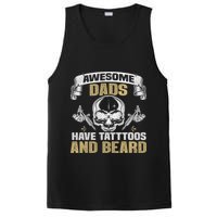 Awesome Dads Have Tattoos and Beards Skull PosiCharge Competitor Tank