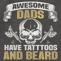 Awesome Dads Have Tattoos and Beards Skull Vector Backpack