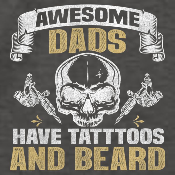 Awesome Dads Have Tattoos and Beards Skull Vector Backpack
