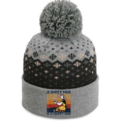 A Dirty Hoe Is A Happy Hoe Vintage Retro Funny Garden Lover The Baniff Cuffed Pom Beanie