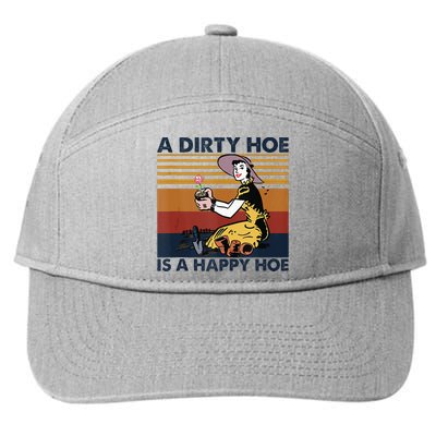 A Dirty Hoe Is A Happy Hoe Vintage Retro Funny Garden Lover 7-Panel Snapback Hat