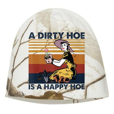 A Dirty Hoe Is A Happy Hoe Vintage Retro Funny Garden Lover Kati - Camo Knit Beanie