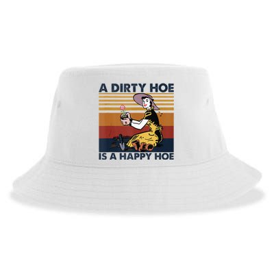 A Dirty Hoe Is A Happy Hoe Vintage Retro Funny Garden Lover Sustainable Bucket Hat