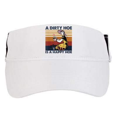 A Dirty Hoe Is A Happy Hoe Vintage Retro Funny Garden Lover Adult Drive Performance Visor