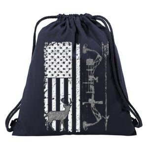 American Deer Hunting Bow Hunter Flag Accessories Hunt Gift Drawstring Bag