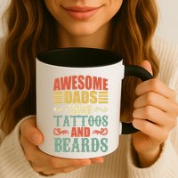 Awesome Dads Have Tattoos And Beards For Fathers Day Mug