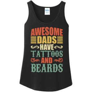 Awesome Dads Have Tattoos And Beards For Fathers Day Ladies Essential Tank