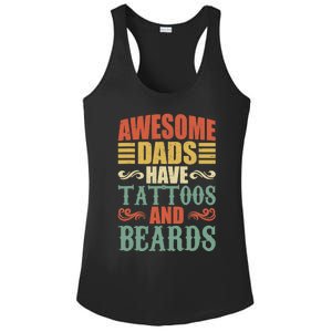 Awesome Dads Have Tattoos And Beards For Fathers Day Ladies PosiCharge Competitor Racerback Tank