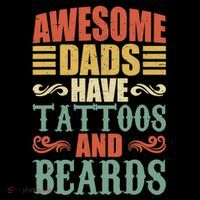 Awesome Dads Have Tattoos And Beards For Fathers Day Short Acrylic Beanie