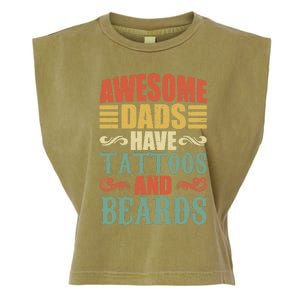 Awesome Dads Have Tattoos And Beards For Fathers Day Garment-Dyed Women's Muscle Tee