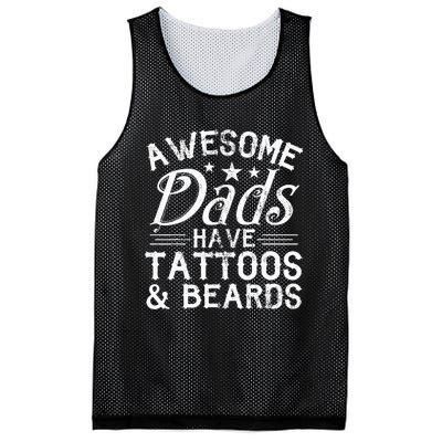 Awesome Dads Have Tattoos and Beards Father's Day Mesh Reversible Basketball Jersey Tank