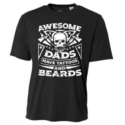 Awesome Dads Have Tattoos and Beards Cooling Performance Crew T-Shirt