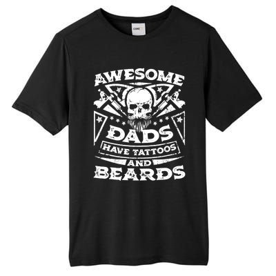 Awesome Dads Have Tattoos and Beards Tall Fusion ChromaSoft Performance T-Shirt