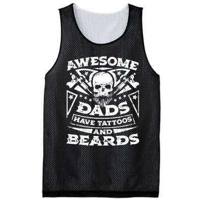 Awesome Dads Have Tattoos and Beards Mesh Reversible Basketball Jersey Tank