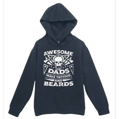 Awesome Dads Have Tattoos and Beards Urban Pullover Hoodie