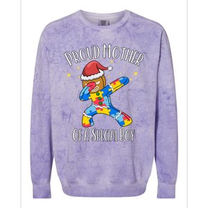 Autistic Dabbing Happy Gingerbread Christmas Autism Great Gift Colorblast Crewneck Sweatshirt