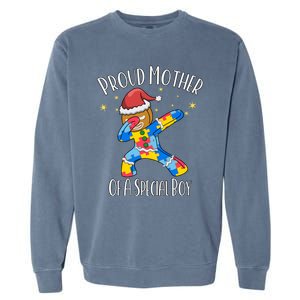 Autistic Dabbing Happy Gingerbread Christmas Autism Great Gift Garment-Dyed Sweatshirt