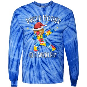 Autistic Dabbing Happy Gingerbread Christmas Autism Great Gift Tie-Dye Long Sleeve Shirt