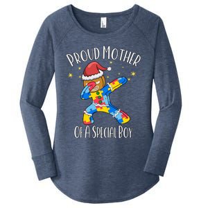 Autistic Dabbing Happy Gingerbread Christmas Autism Great Gift Women's Perfect Tri Tunic Long Sleeve Shirt