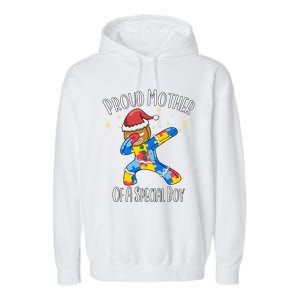 Autistic Dabbing Happy Gingerbread Christmas Autism Great Gift Garment-Dyed Fleece Hoodie