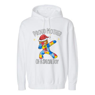 Autistic Dabbing Happy Gingerbread Christmas Autism Great Gift Garment-Dyed Fleece Hoodie