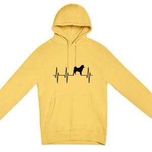 Akita Dog Heartbeat Dog Lover Gift Premium Pullover Hoodie