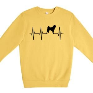 Akita Dog Heartbeat Dog Lover Gift Premium Crewneck Sweatshirt