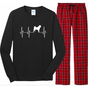 Akita Dog Heartbeat Dog Lover Gift Long Sleeve Pajama Set