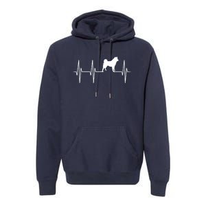 Akita Dog Heartbeat Dog Lover Gift Premium Hoodie