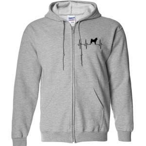 Akita Dog Heartbeat Dog Lover Gift Full Zip Hoodie