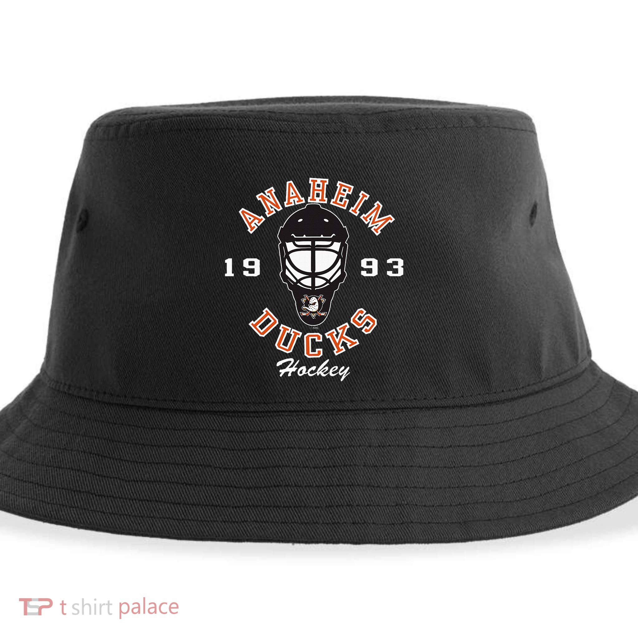 A.N.A.H.E.I.M Ducks Hockey Mask Black Sustainable Bucket Hat