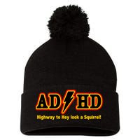 ADHD Highway To Squirrel Pom Pom 12in Knit Beanie