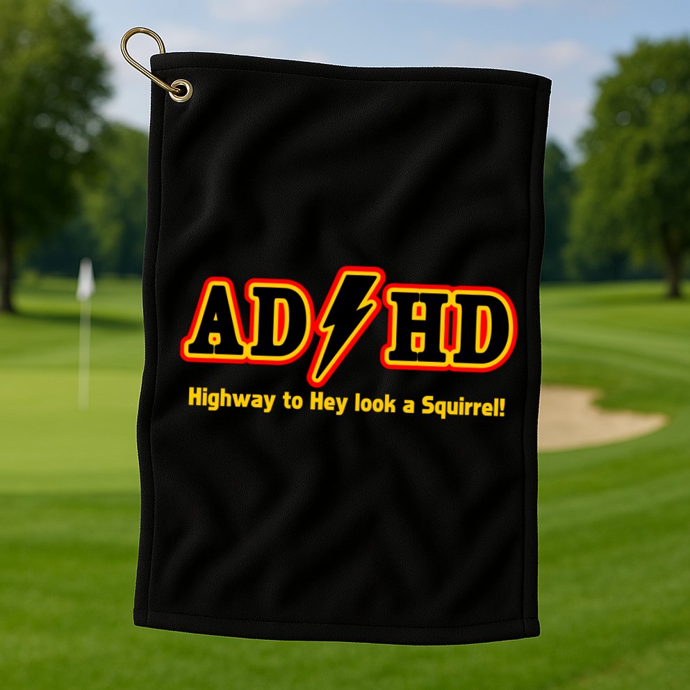 ADHD Highway To Squirrel Golf Towel