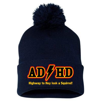 ADHD Highway To Squirrel Pom Pom 12in Knit Beanie