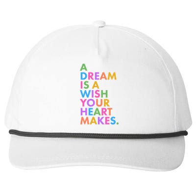 A Dream Is A Wish Your Heart Makes Snapback Five-Panel Rope Hat