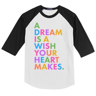 A Dream Is A Wish Your Heart Makes Kids Colorblock Raglan Jersey