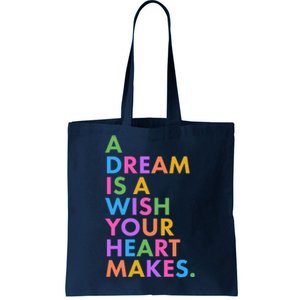 A Dream Is A Wish Your Heart Makes Tote Bag