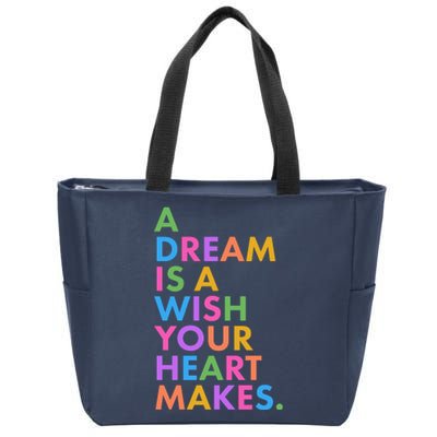 A Dream Is A Wish Your Heart Makes Zip Tote Bag