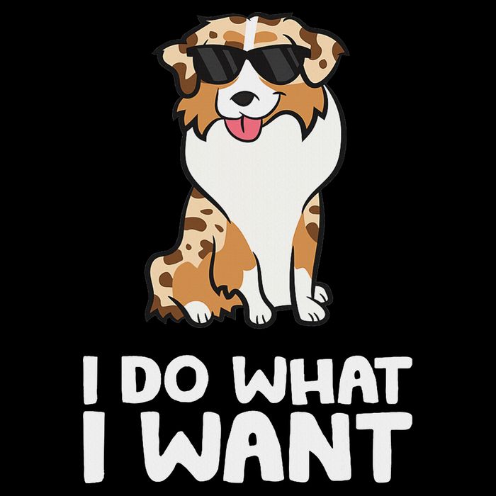 Aussie Dog I Do What I Want Funny Australian Shepherd Flat Bill Trucker Hat