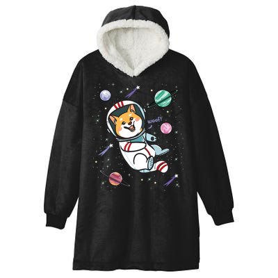 Astronaut Dog In Space Shiba Inu Akita Boy Girl Cosmonaut Hooded Wearable Blanket