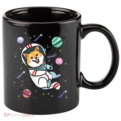 Astronaut Dog In Space Shiba Inu Akita Boy Girl Cosmonaut 11oz C Handle Ceramic Mug