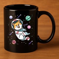 Astronaut Dog In Space Shiba Inu Akita Boy Girl Cosmonaut 11oz C Handle Ceramic Mug
