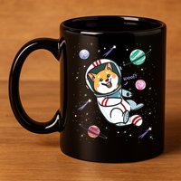 Astronaut Dog In Space Shiba Inu Akita Boy Girl Cosmonaut 11oz C Handle Ceramic Mug