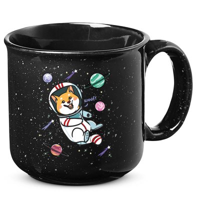 Astronaut Dog In Space Shiba Inu Akita Boy Girl Cosmonaut 15oz Campfire Ceramic Mug