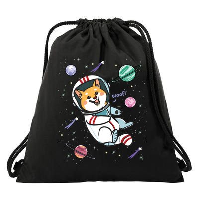 Astronaut Dog In Space Shiba Inu Akita Boy Girl Cosmonaut Drawstring Bag