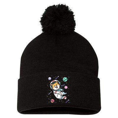 Astronaut Dog In Space Shiba Inu Akita Boy Girl Cosmonaut Pom Pom 12in Knit Beanie