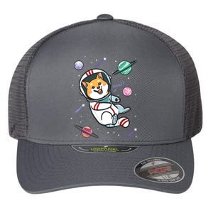 Astronaut Dog In Space Shiba Inu Akita Boy Girl Cosmonaut Flexfit Unipanel Trucker Cap